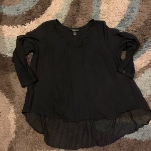 Sheer Pleated Back Blouse